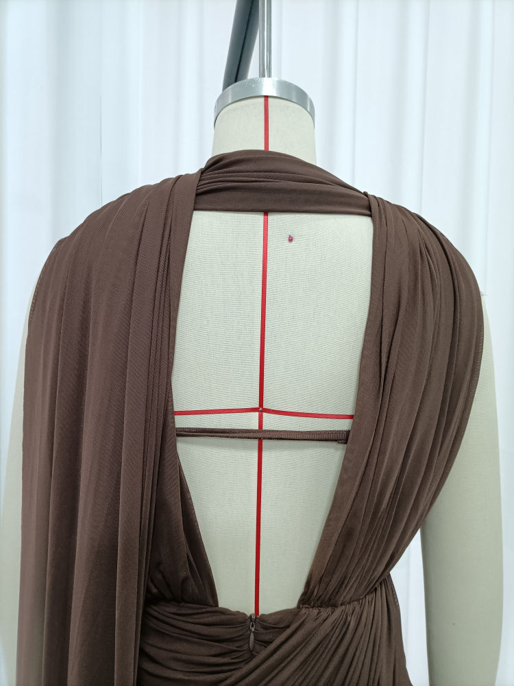 TWOTWINSTYLE Solid V Neck Sleeveles Spliced Mesh Sexy Dress
