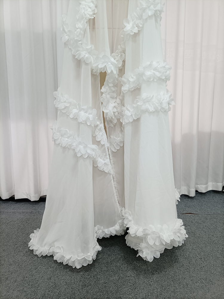 TWOTWINSTYLE Turtleneck Off Shoulder Spliced Flower Chiffon Maxi Dress