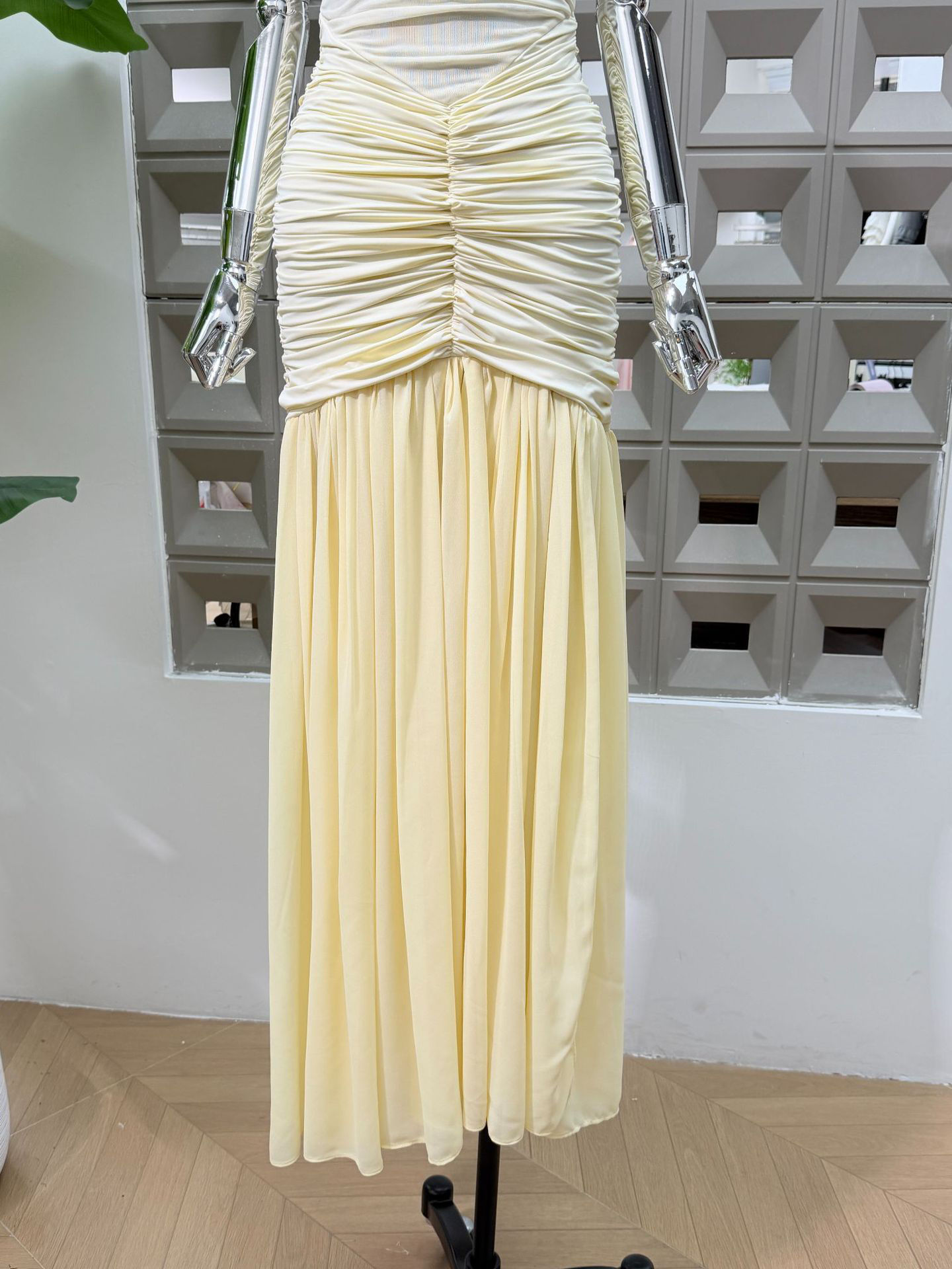 TWOTWINSTYLE Off Shoulder Patchwork Shawl Ruched Elegant Dress
