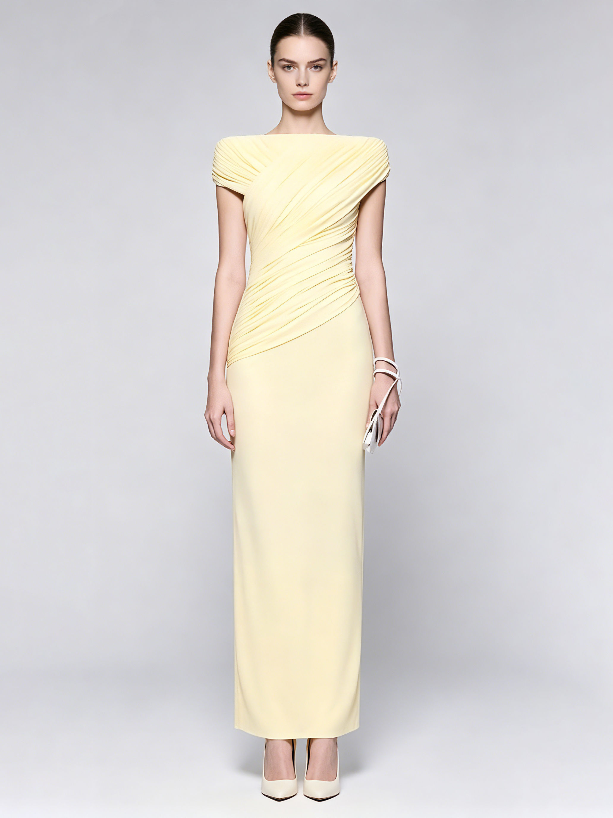 TWOTWINSTYLE Sleeveles Ruched High Waist Design Dress