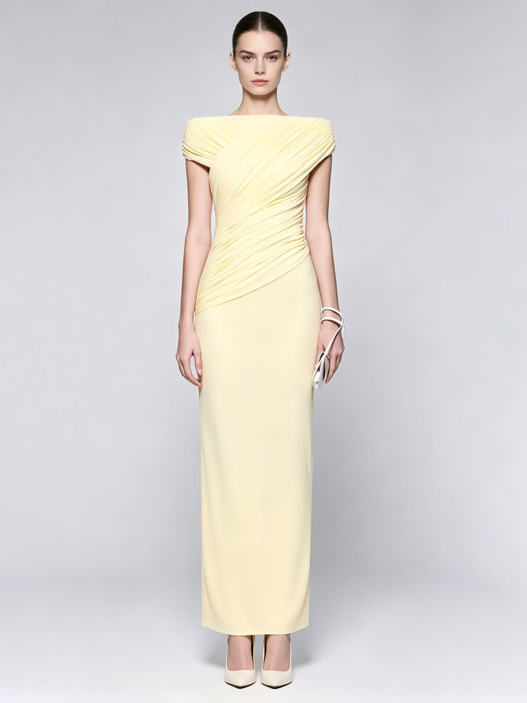 TWOTWINSTYLE Sleeveles Ruched High Waist Design Dress
