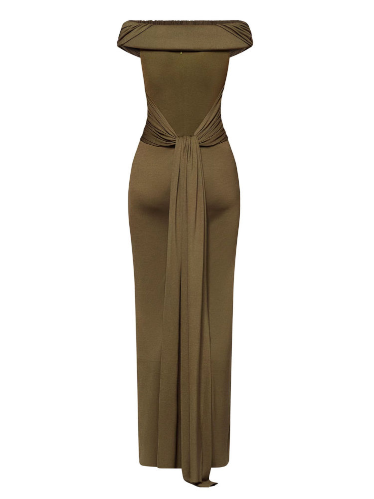 TWOTWINSTYLE Sleeveles Ruched High Waist Design Dress