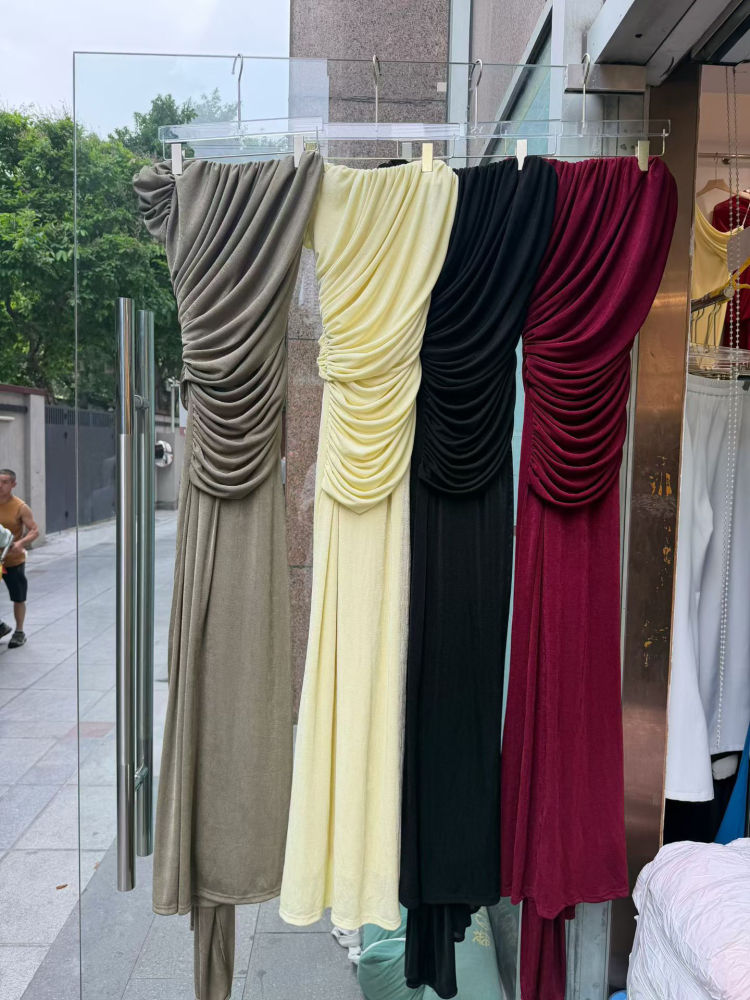 TWOTWINSTYLE Sleeveles Ruched High Waist Design Dress