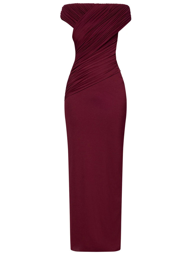 TWOTWINSTYLE Sleeveles Ruched High Waist Design Dress