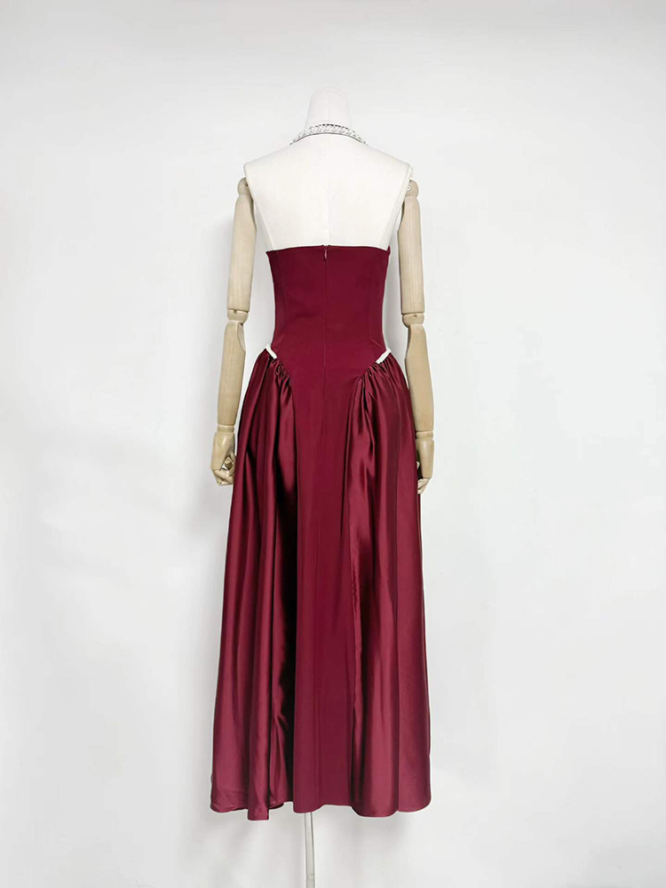 TWOTWINSTYLE Spliced Embroidered Flares Off Shoulder Tunic Elegant Dress