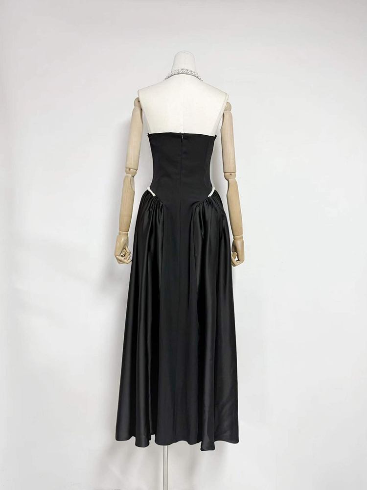 TWOTWINSTYLE Spliced Embroidered Flares Off Shoulder Tunic Elegant Dress