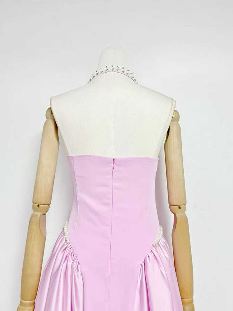 TWOTWINSTYLE Spliced Embroidered Flares Off Shoulder Tunic Elegant Dress