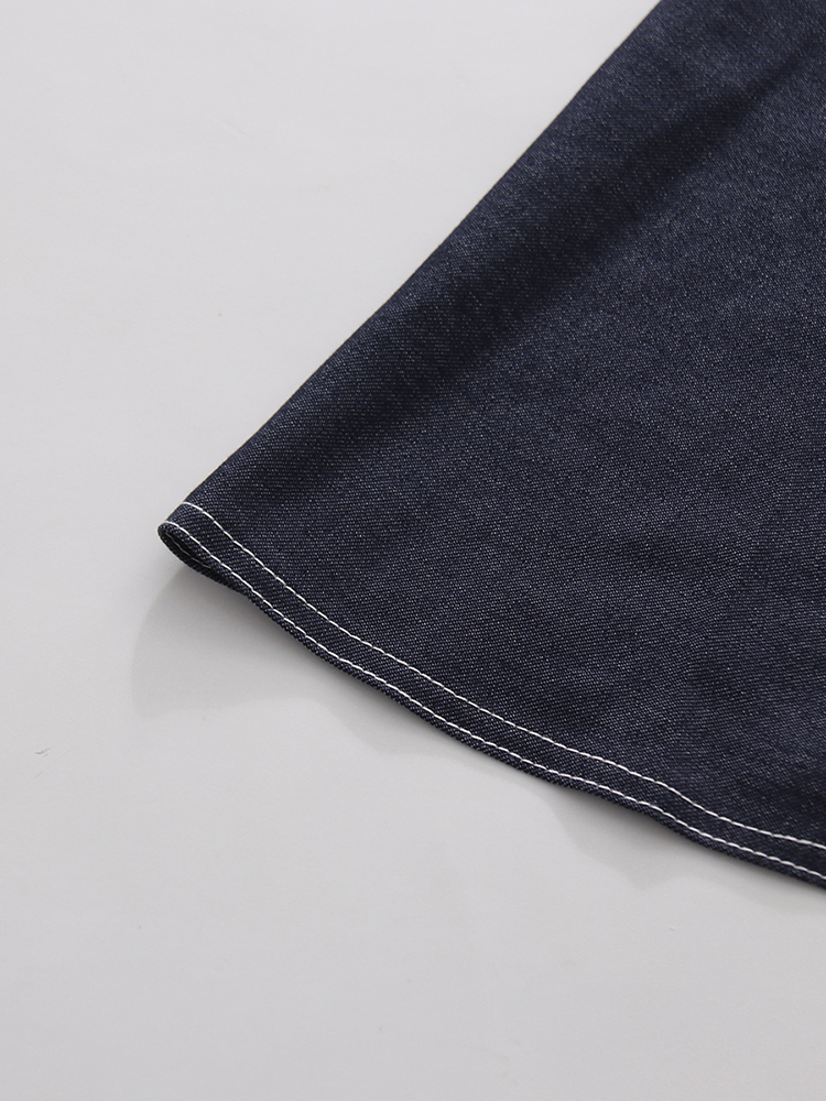 TWOTWINSTYLE Solid Sleeveles High Waist Designer Denim Dress