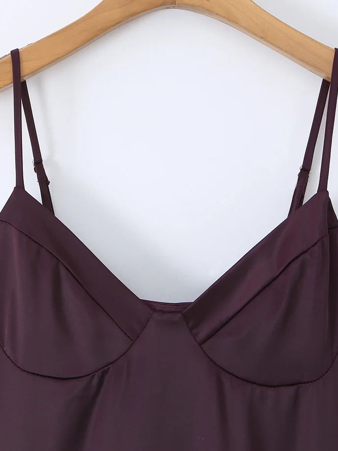 TWOTWINSTYLE Patchwork Drawstring Tunic Elegant Camisole Dress