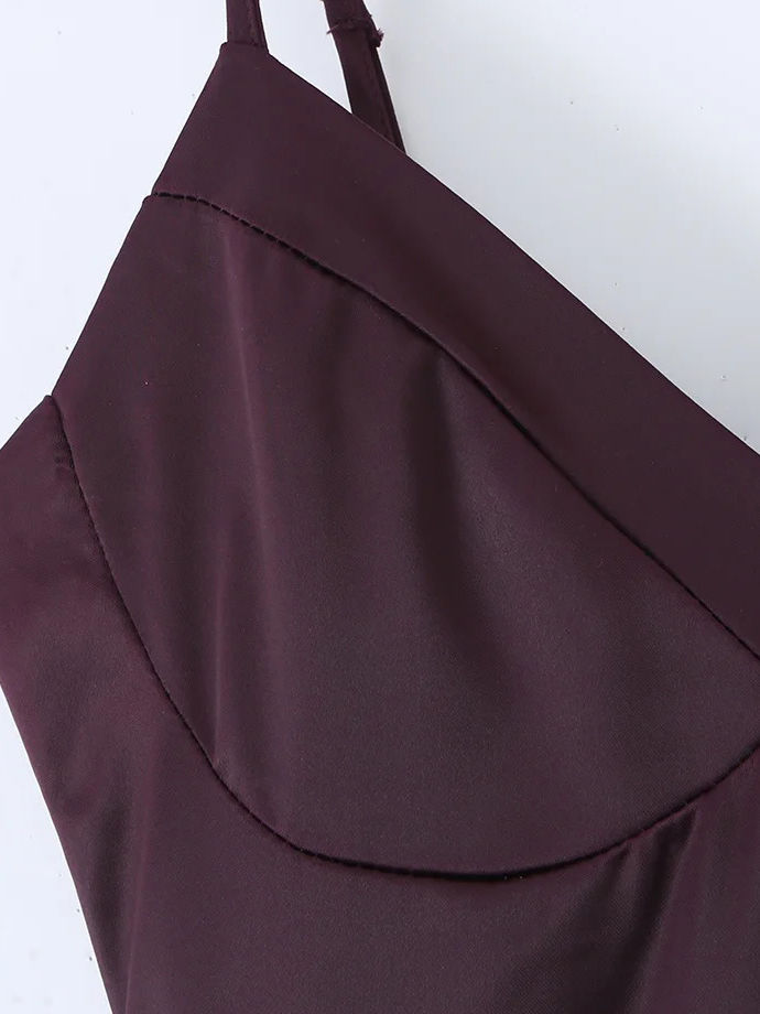TWOTWINSTYLE Patchwork Drawstring Tunic Elegant Camisole Dress