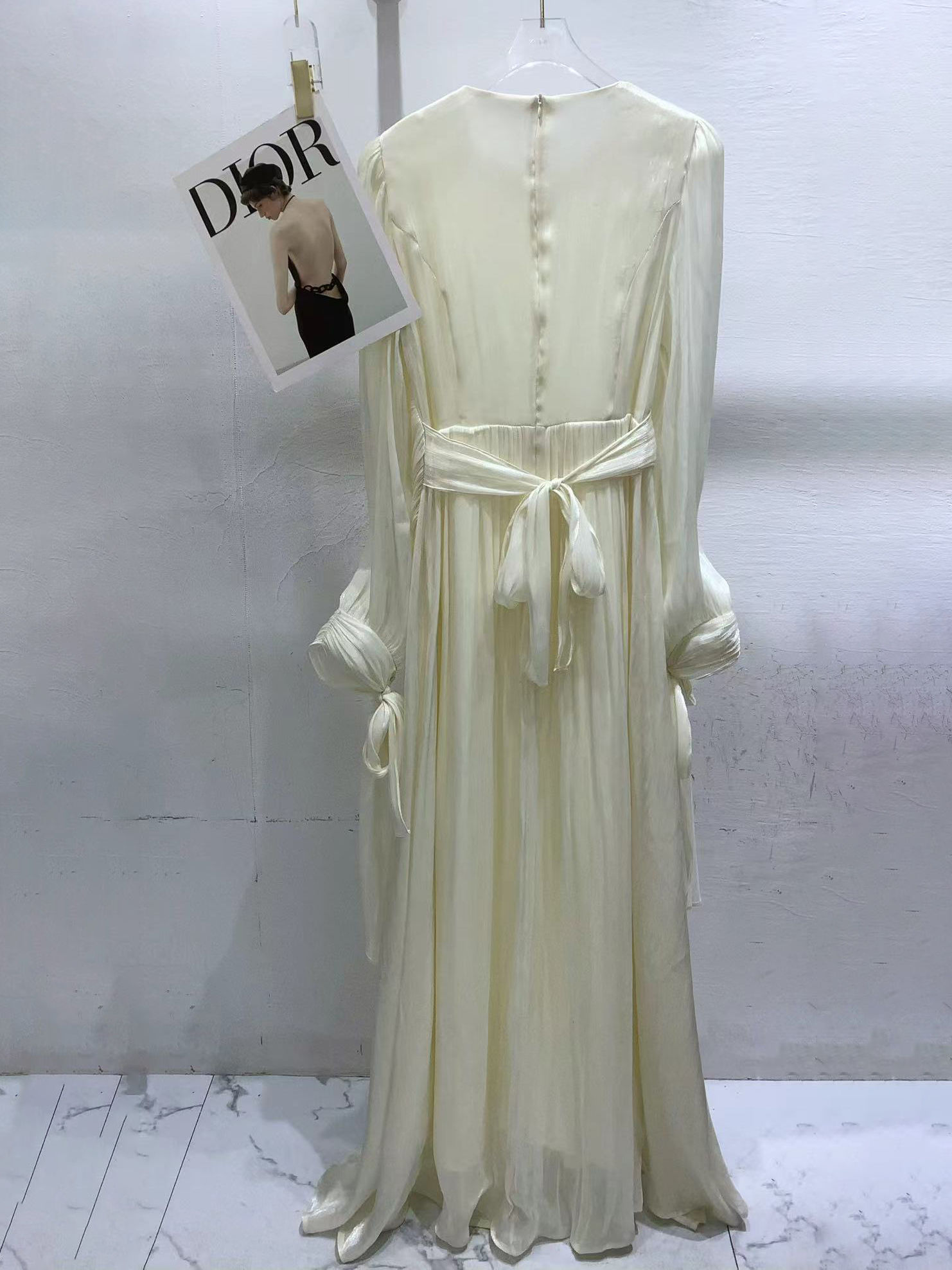 TWOTWINSTYLE Round Neck Long Sleeve Spliced Diamond Chic Dress