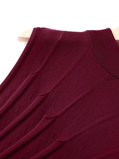 TWOTWINSTYLE Sleeveles High Waist Pleated Irregular Hem Design Dress