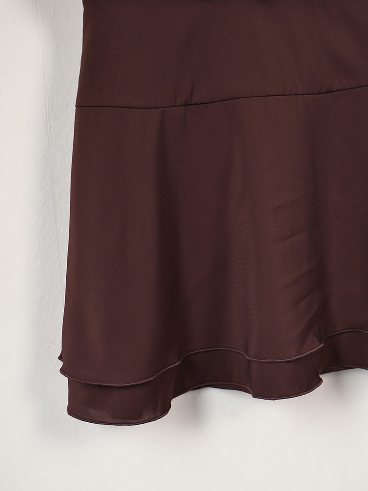 TWOTWINSTYLE Halter Neck Tunic Solid Fashion Mini Dress