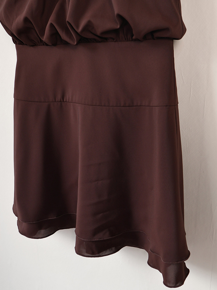 TWOTWINSTYLE Halter Neck Tunic Solid Fashion Mini Dress