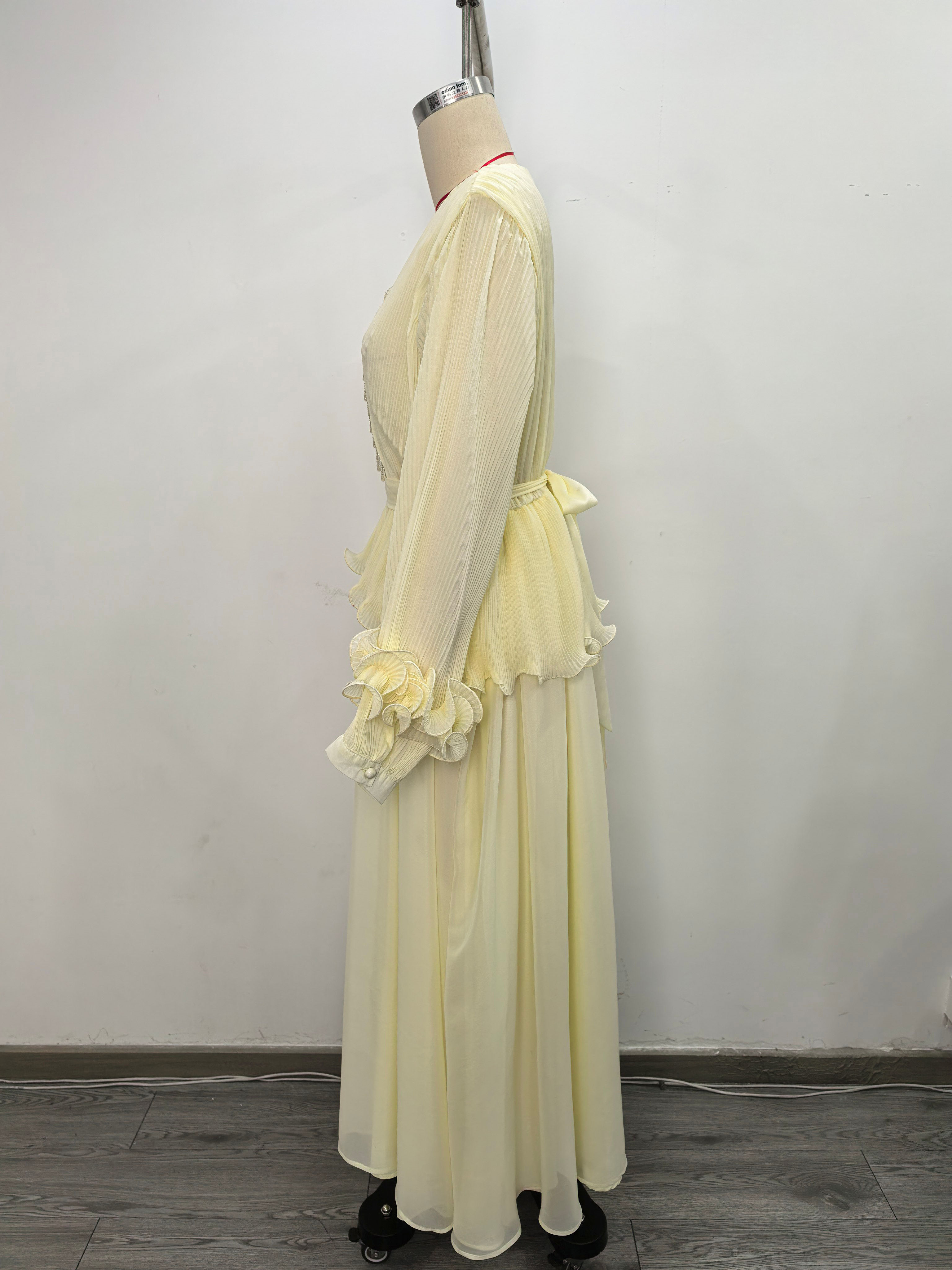 TWOTWINSTYLE Long Sleeve Patchwork Chain Ruffles Tunic Fashion Dress