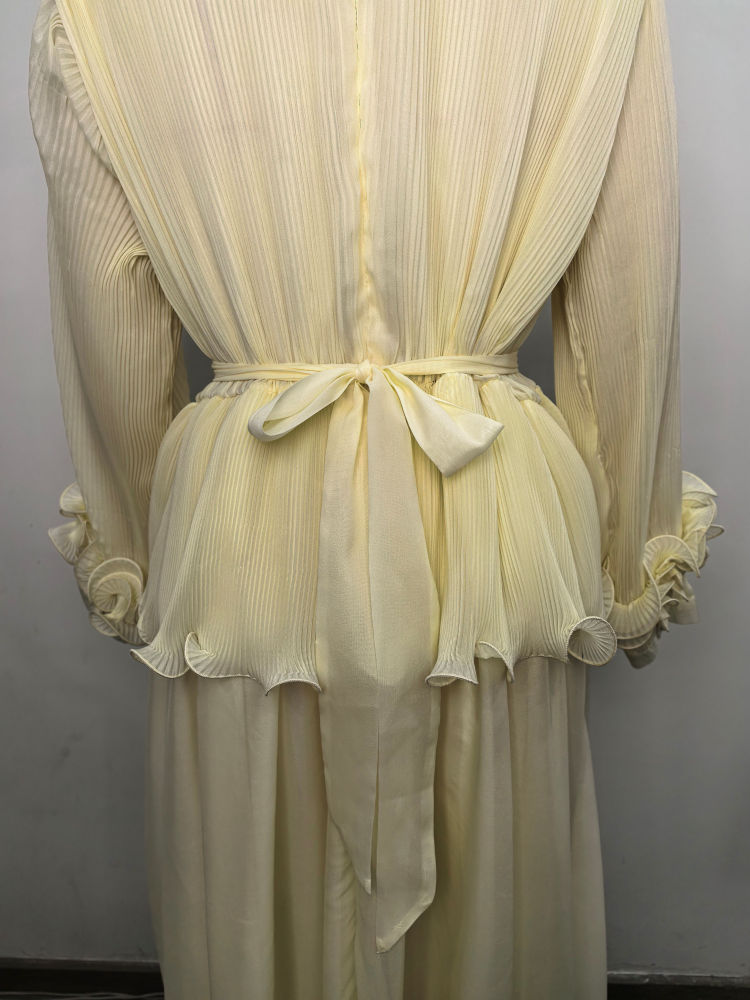 TWOTWINSTYLE Long Sleeve Patchwork Chain Ruffles Tunic Fashion Dress
