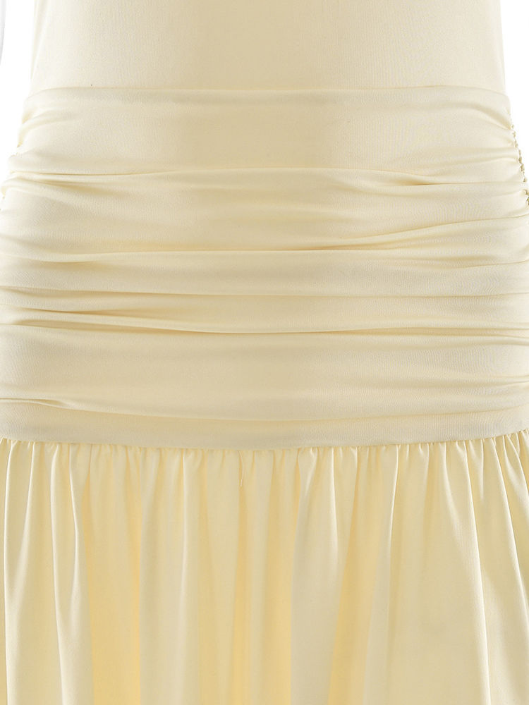 TWOTWINSTYLE Solid Off Shoulder Ruched High Waist Chic Dress