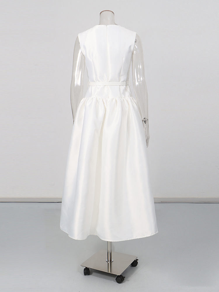TWOTWINSTYLE Minimalist Sleeveless High Waist Elegant Dress