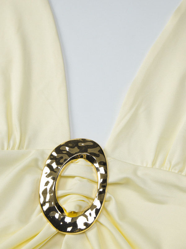 TWOTWINSTYLE Off Shoulder Tunic Spliced Diamond Elegant Dress