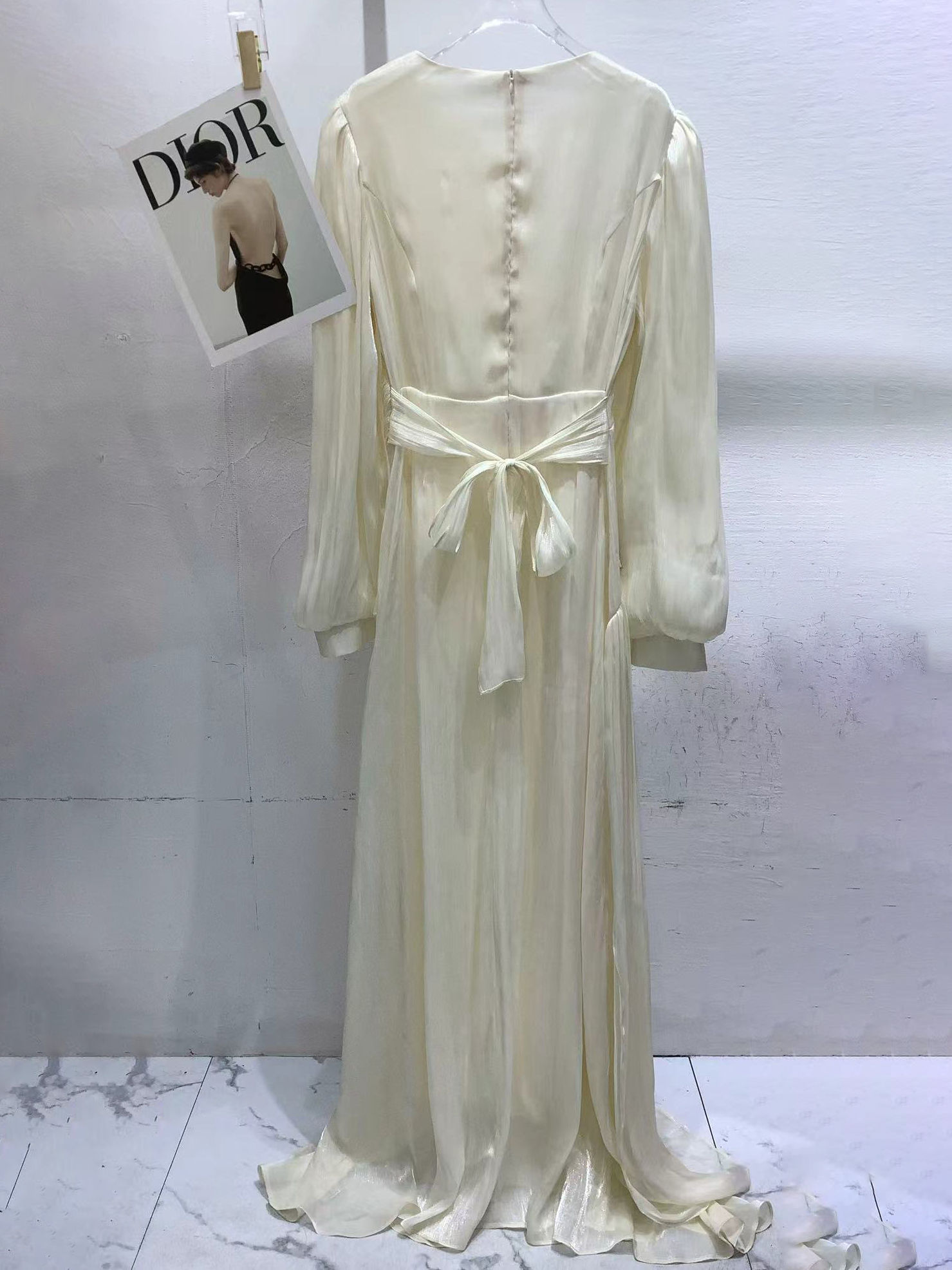 TWOTWINSTYLE Round Neck Patchwork Diamond Pleated Elegant Dress