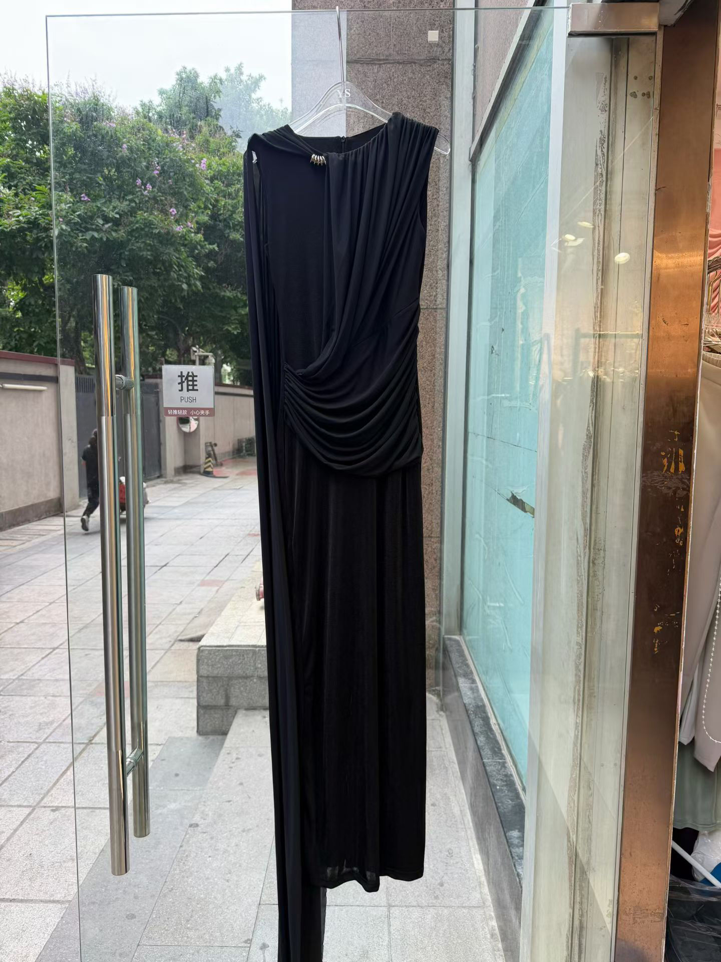 TWOTWINSTYLE Sleeveles Spliced Shawl Ruched Vintage Dress