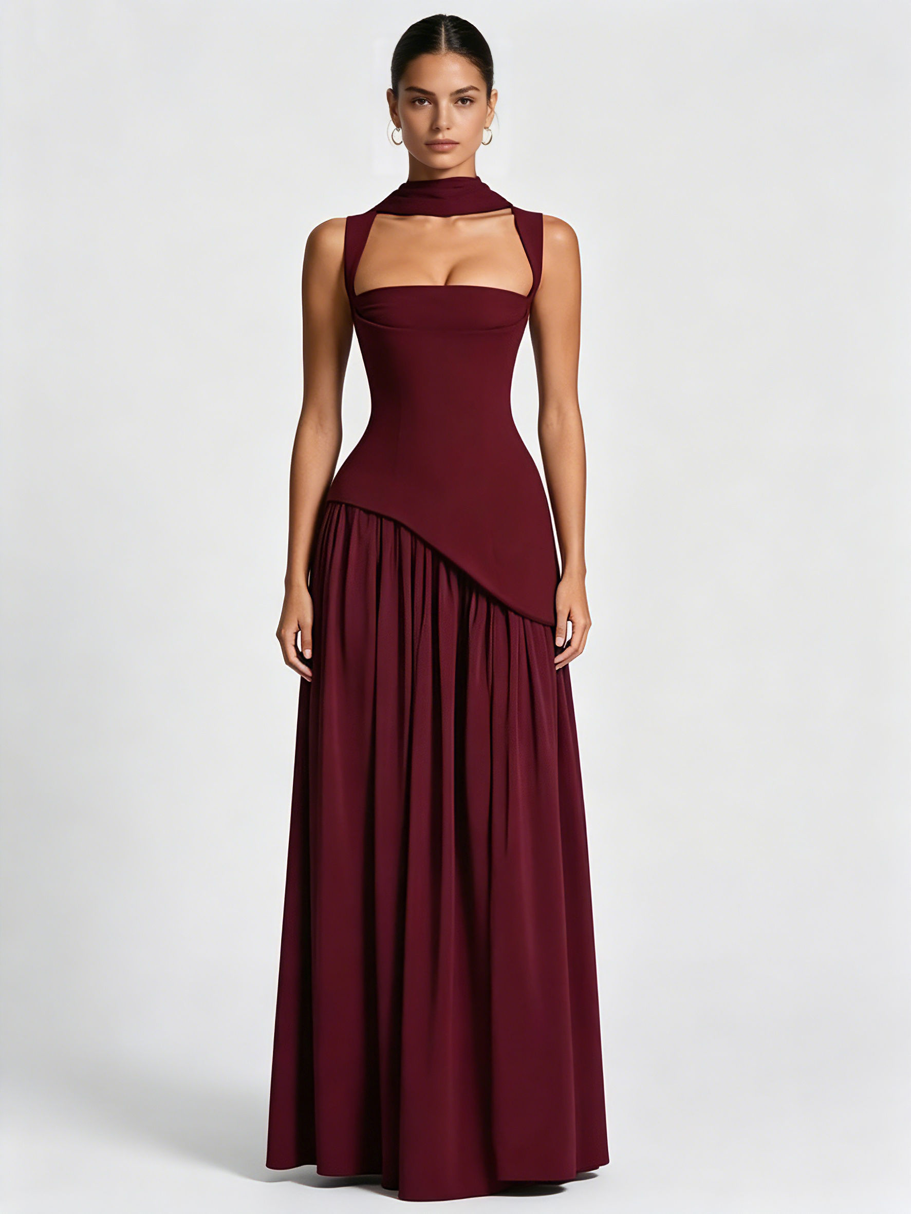 TWOTWINSTYLE Off Shoulder Asymmetrical Tunic Vintage Camisole Dress