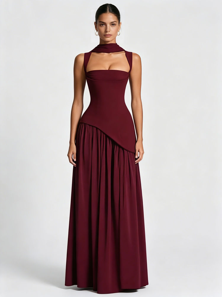 TWOTWINSTYLE Off Shoulder Asymmetrical Tunic Vintage Camisole Dress