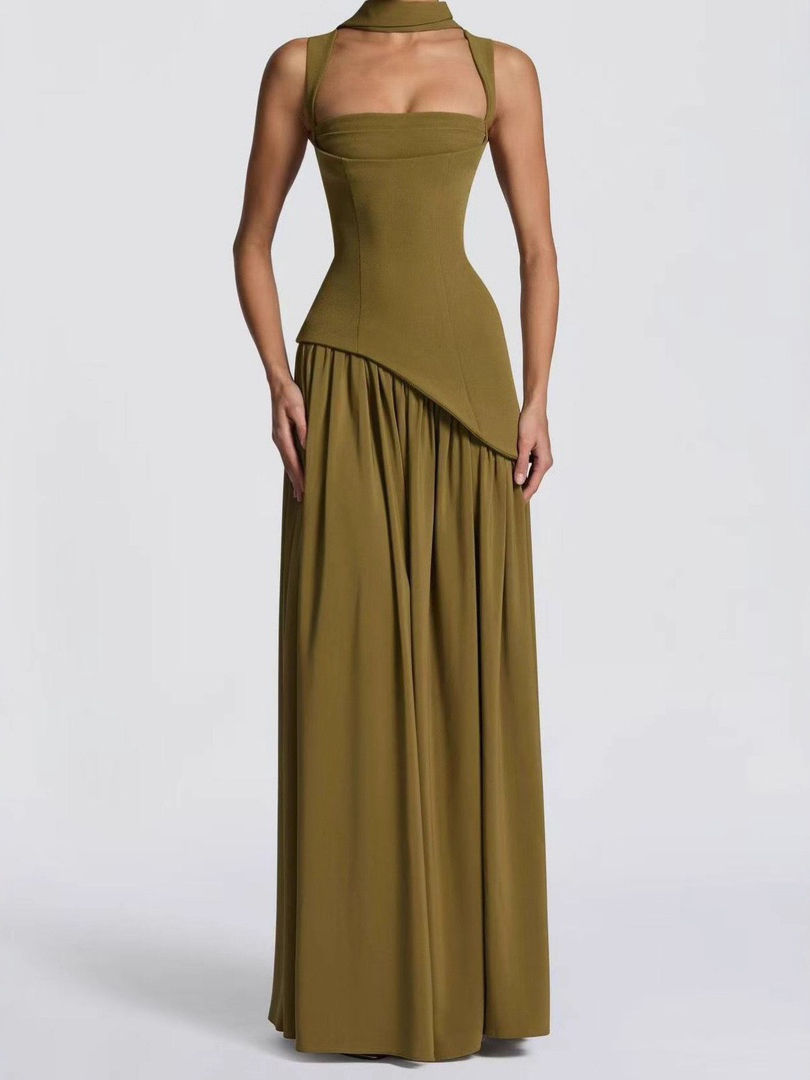 TWOTWINSTYLE Off Shoulder Asymmetrical Tunic Vintage Camisole Dress