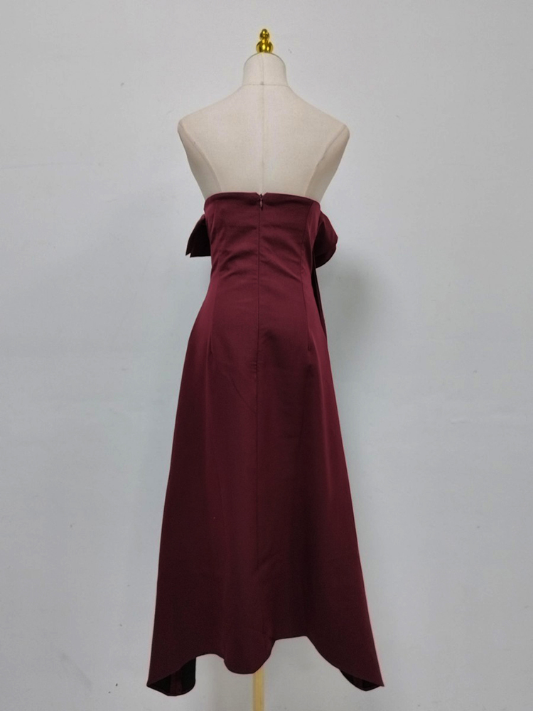 TWOTWINSTYLE Spliced Ruched High Waist Irregular Hem Fashion Dress