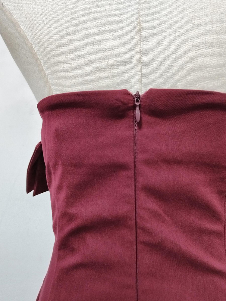 TWOTWINSTYLE Spliced Ruched High Waist Irregular Hem Fashion Dress