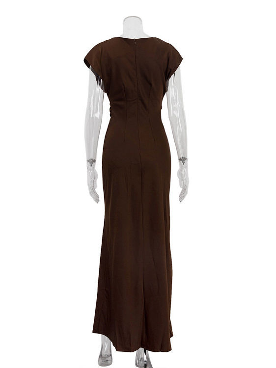 TWOTWINSTYLE Round Neck Sleeveles High Waist Design Dress