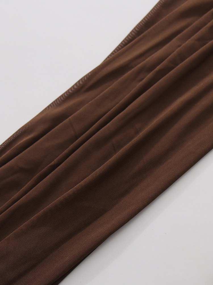 TWOTWINSTYLE Solid V Neck Sleeveles Spliced Mesh Sexy Dress