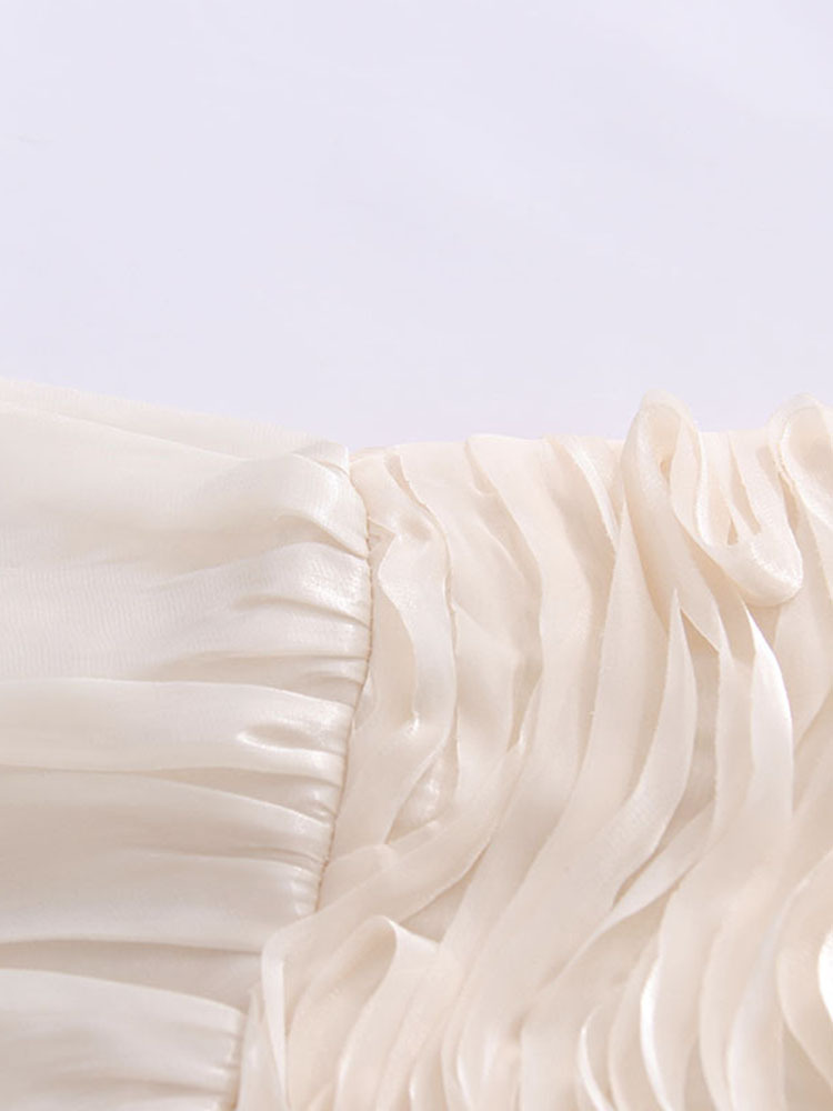 TWOTWINSTYLE Solid Puff Sleeve High Waist Vintage Dress