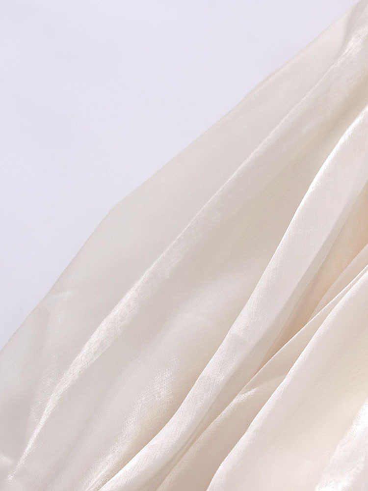 TWOTWINSTYLE Solid Puff Sleeve High Waist Vintage Dress