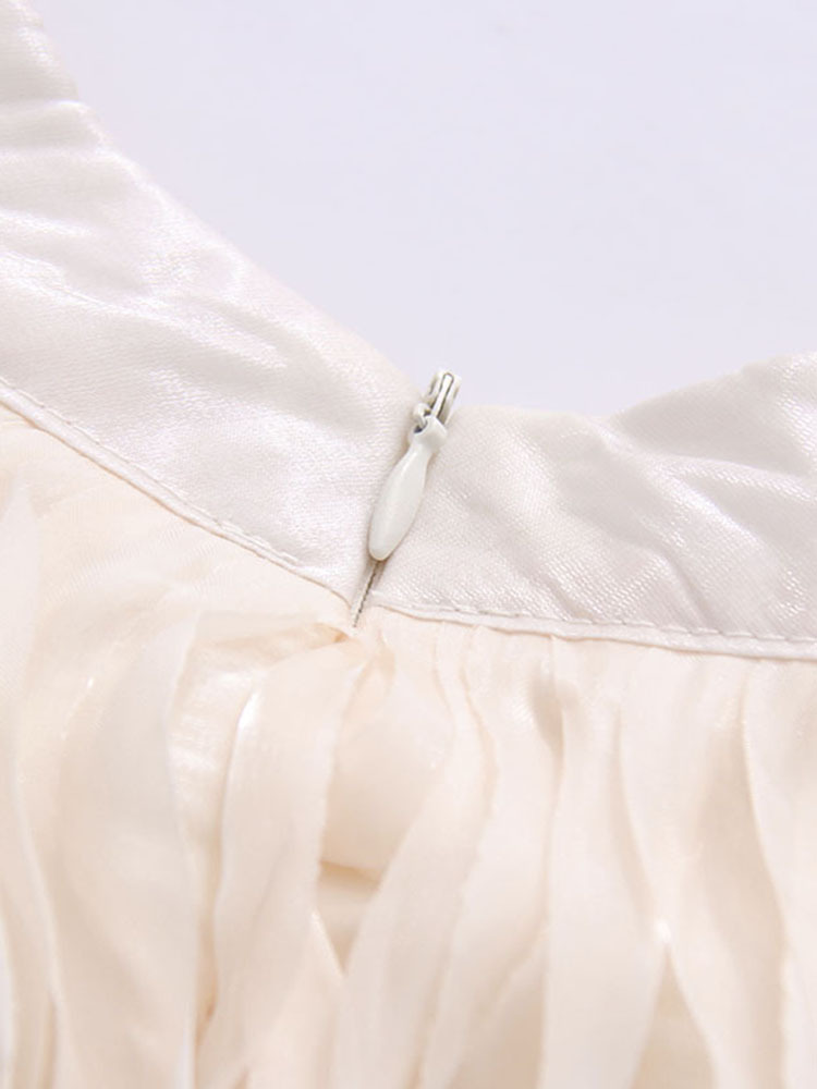 TWOTWINSTYLE Solid Puff Sleeve High Waist Vintage Dress