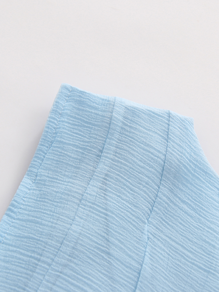 TWOTWINSTYLE Solid Round Neck Sleeveless Ruffle Hem Elegant Dress