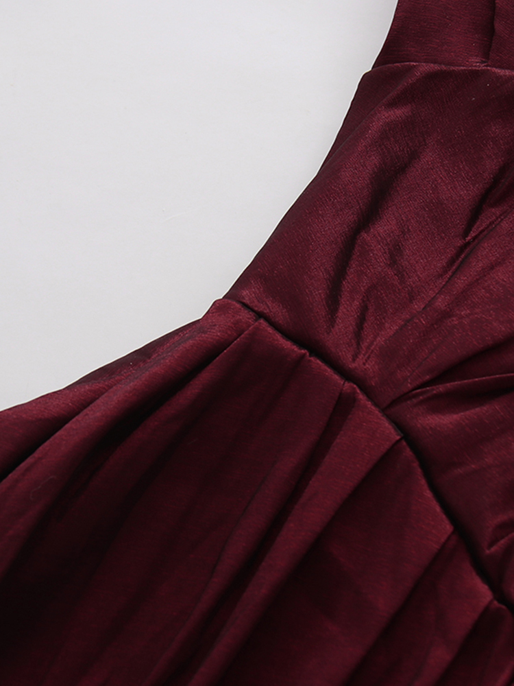 TWOTWINSTYLE V Neck Tunic Pleated Minimalist Midi Dress