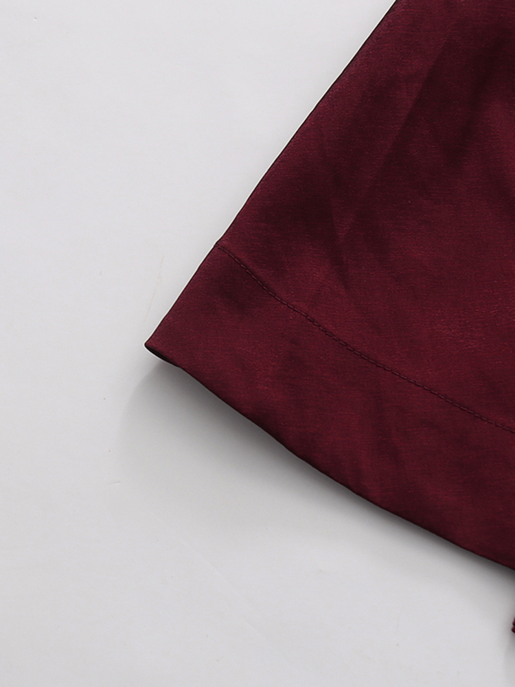 TWOTWINSTYLE V Neck Tunic Pleated Minimalist Midi Dress