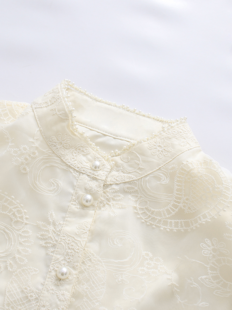 TWOTWINSTYLE Stand Collar Patchwork Lace Tunic Fashion Dress