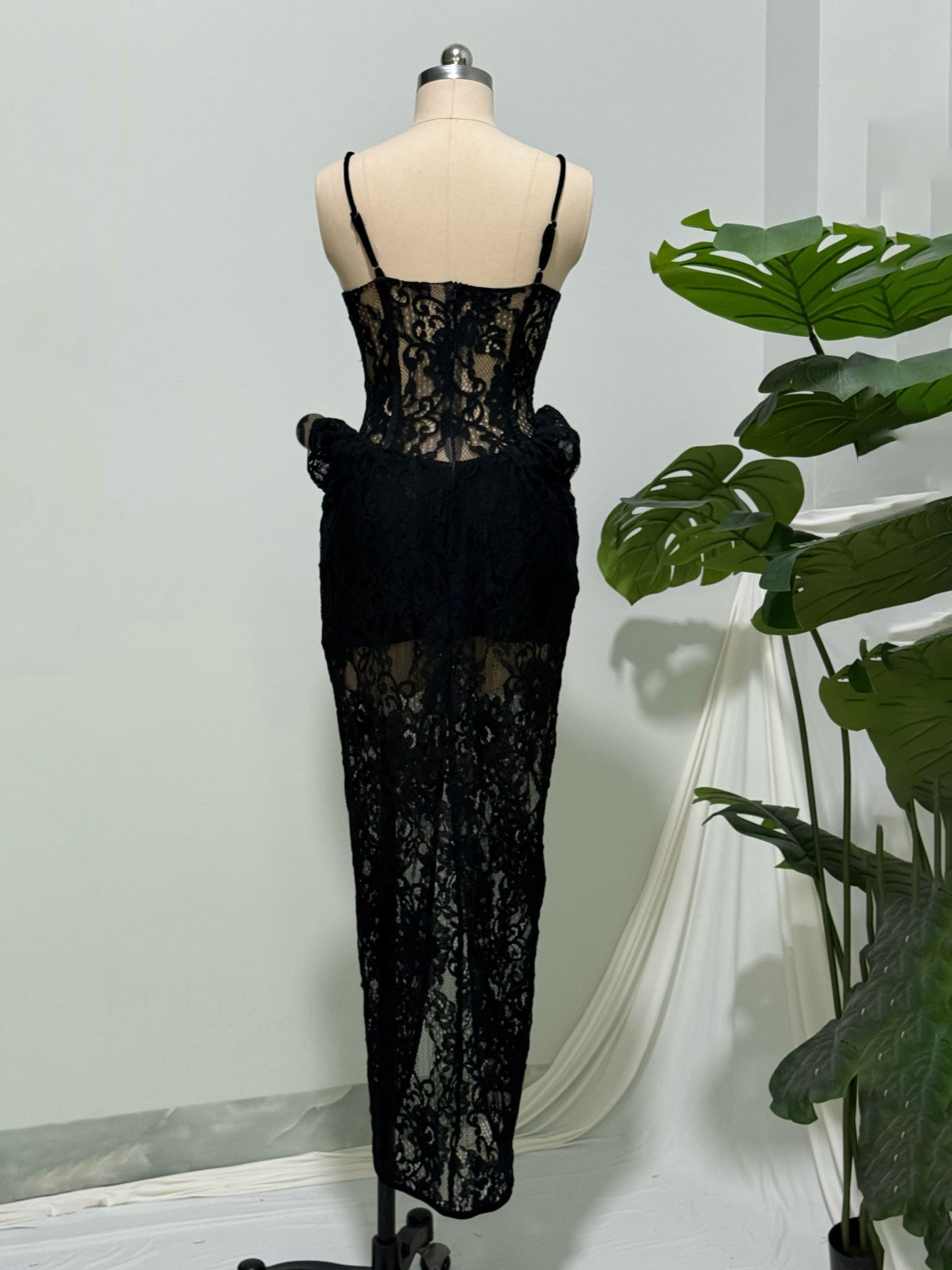 TWOTWINSTYLE Lace Side Split Tunic Sexy Camisole Dress