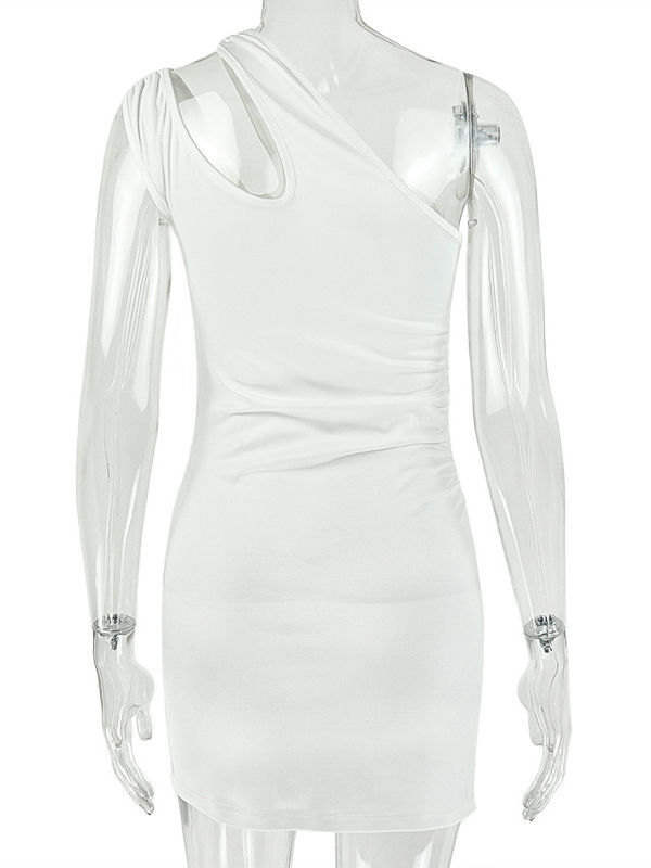 TWOTWINSTYLE Irregular Neck High Waist Bodycon Sexy Dress