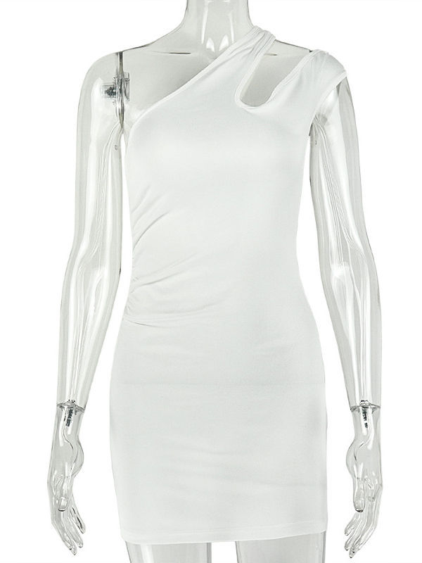 TWOTWINSTYLE Irregular Neck High Waist Bodycon Sexy Dress
