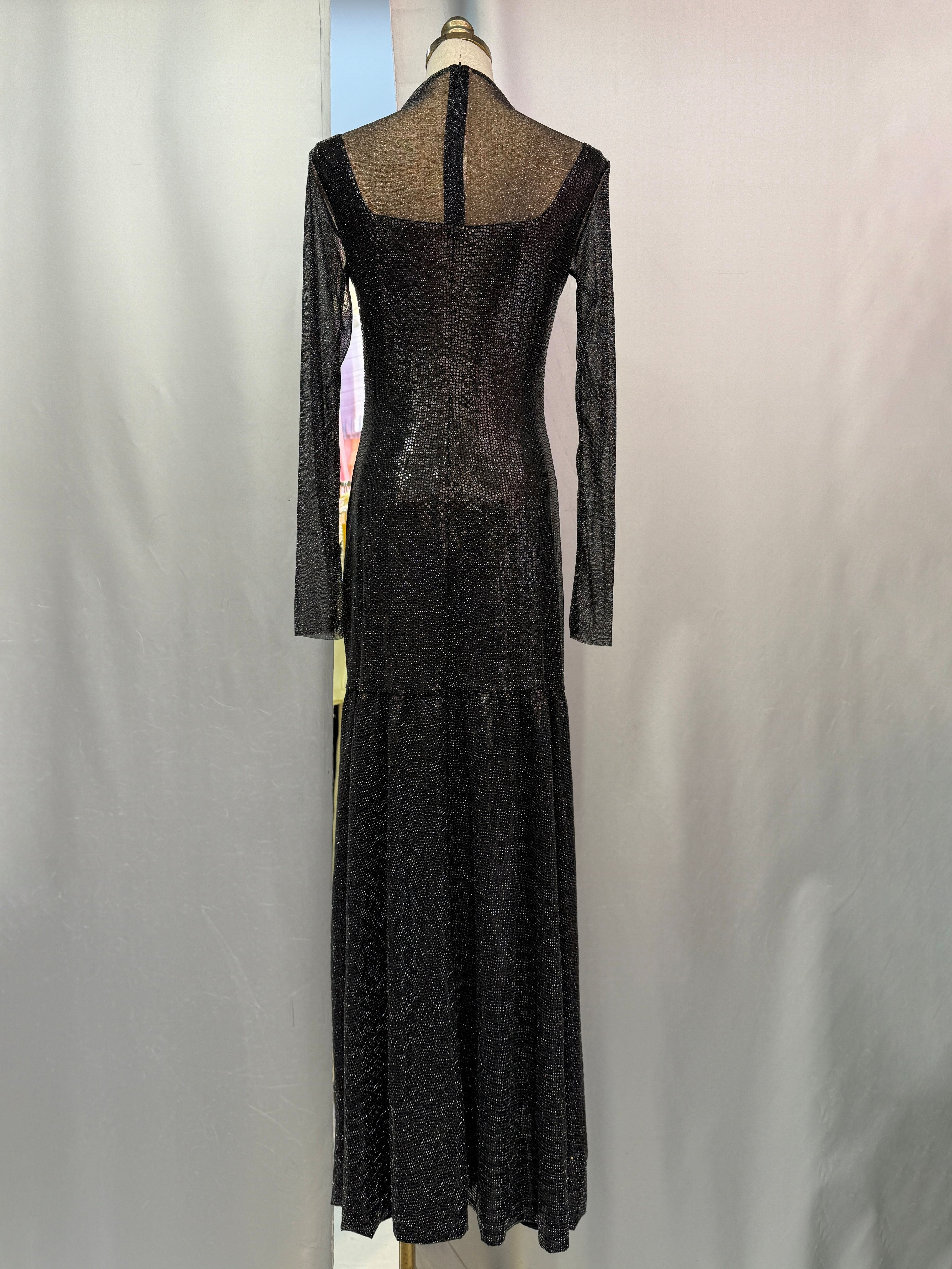 TWOTWINSTYLE Long Sleeve Patchwork Sequins Pleated Fashion Dress