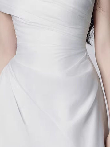 TWOTWINSTYLE Off Shoulder Irregular Neck High Waist Elegant Dress