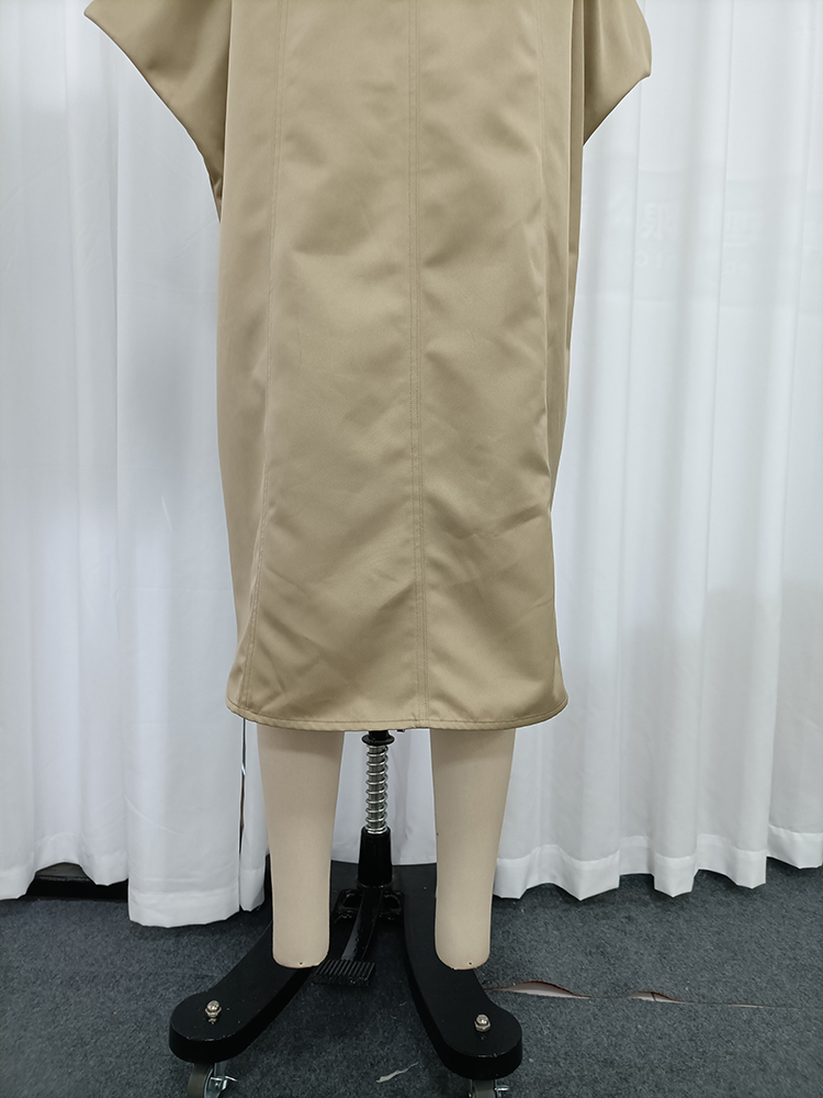 TWOTWINSTYLE Off Shoulder Trench-Style Belt Detail Vintage Dress
