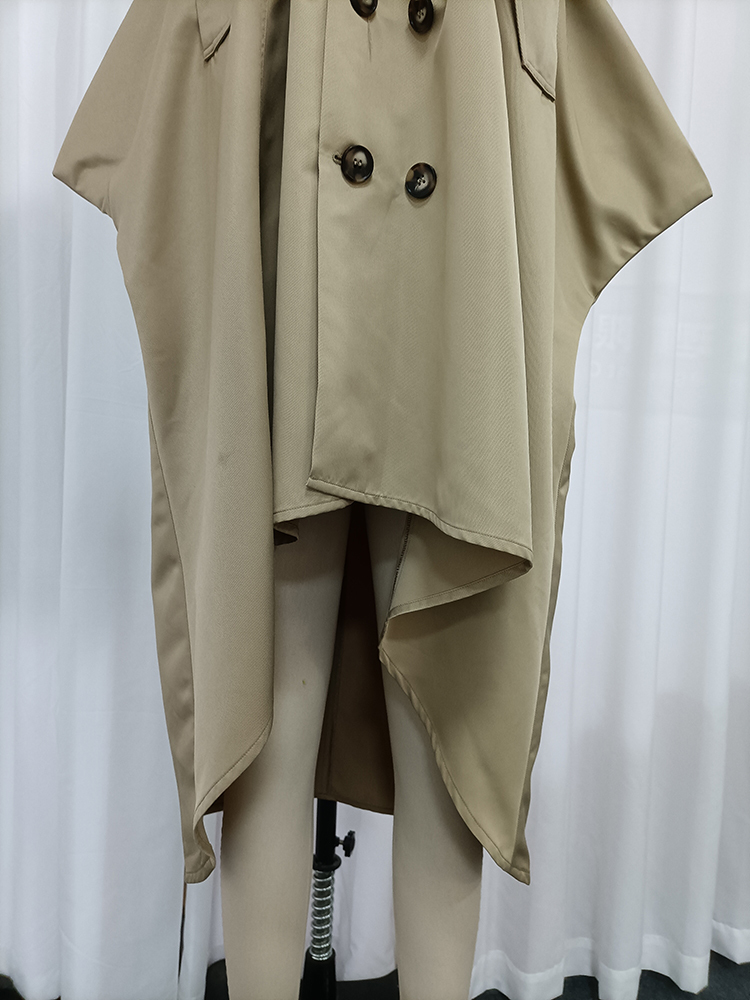 TWOTWINSTYLE Off Shoulder Trench-Style Belt Detail Vintage Dress