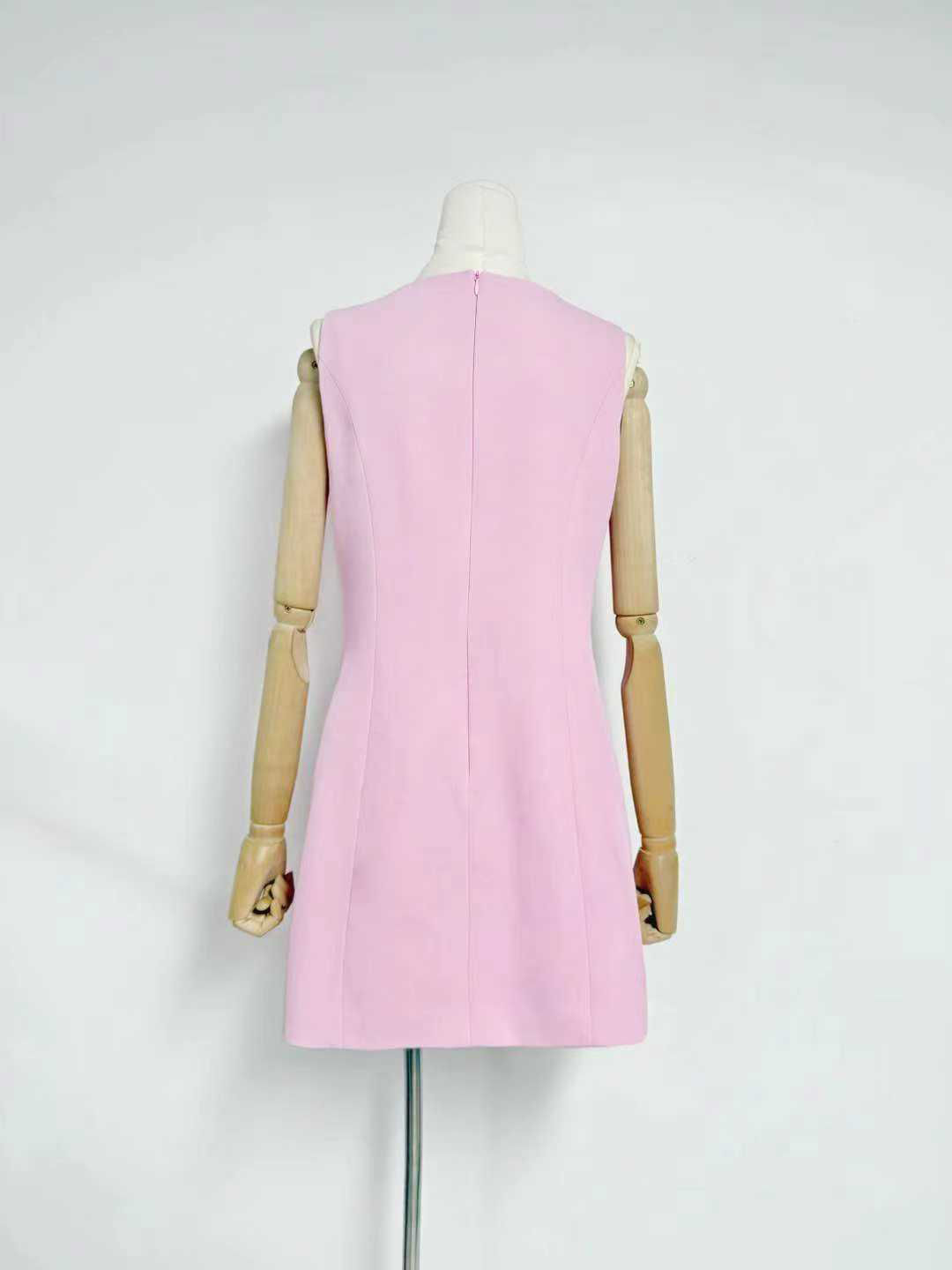 TWOTWINSTYLE Round Neck Tunic Patchwork Appliques Chic Dress