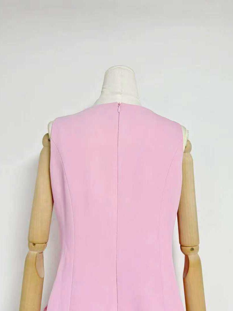 TWOTWINSTYLE Round Neck Tunic Patchwork Appliques Chic Dress