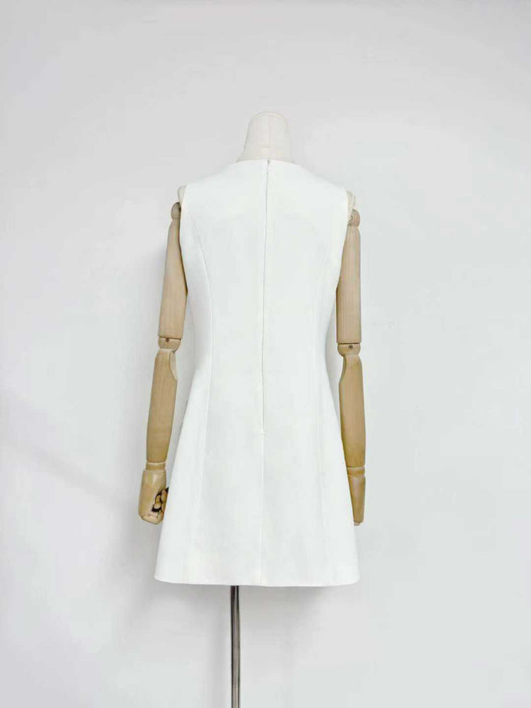 TWOTWINSTYLE Round Neck Tunic Patchwork Appliques Chic Dress