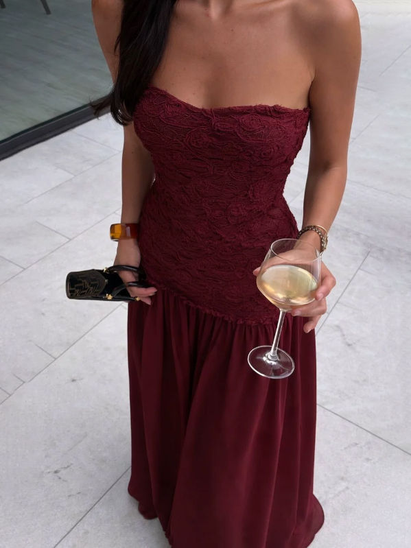 TWOTWINSTYLE Solid Off Shoulder Spliced Tunic Elegant Dress